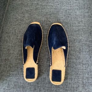 Navy suede mules. Never worn brand new